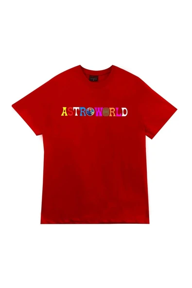 fame-stoned  Astraworld Travis Scott Baskılı Unisex %100 Pamuk Beyaz T-shirt - 4