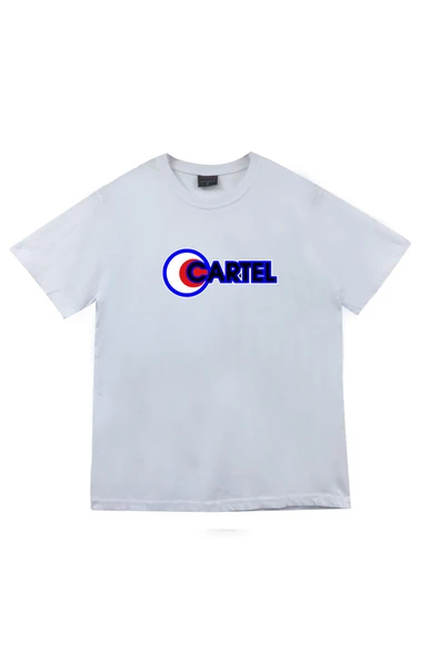 fame-stoned  Cartel Baskılı Unisex %100 Pamuk Beyaz T-shirt ürün görseli