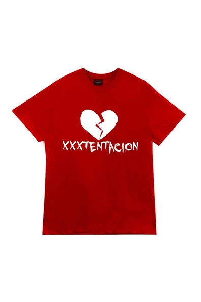 fame-stoned  Xxxtentacion Baskılı Unisex %100 Pamuk Kırmızı T-shirt
