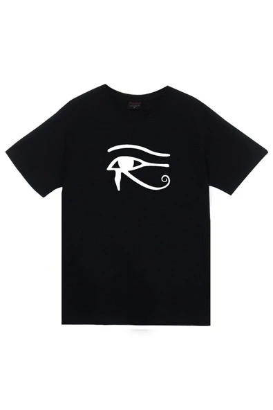 fame-stoned  Ra'nın Gözü Baskılı Unisex %100 Pamuk Mavi T-shirt - 3