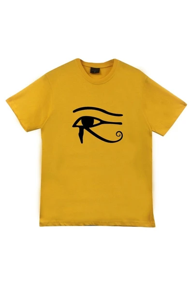fame-stoned  Ra'nın Gözü Baskılı Unisex %100 Pamuk Mavi T-shirt - 6