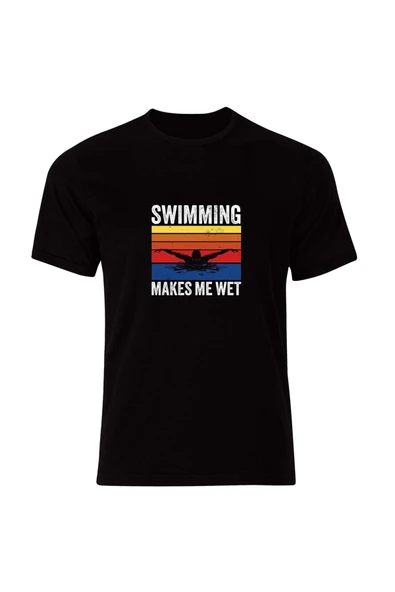 fame-stoned  Yüzme Dalış Swimming Baskılı Unisex %100 Pamuk Siyah T-shirt ürün görseli