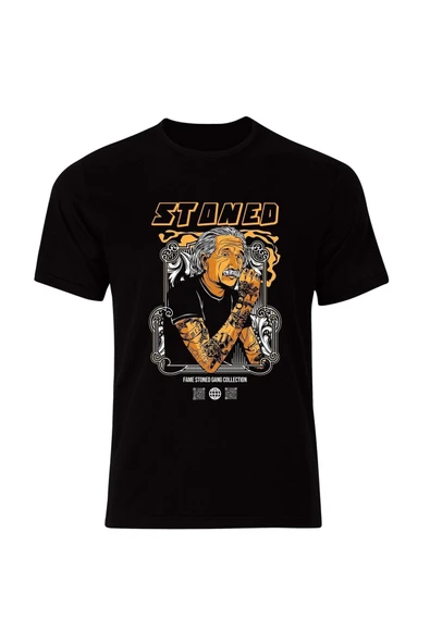 fame-stoned  Albert Einstein Baskılı Tişört ( Fame Stoned Gang Collection New Season Tshirt ) ürün görseli