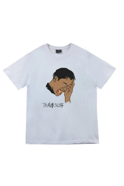 fame-stoned  Unisex Sarı Astraworld Travis Scott Baskılı Tshirt - Resim 2