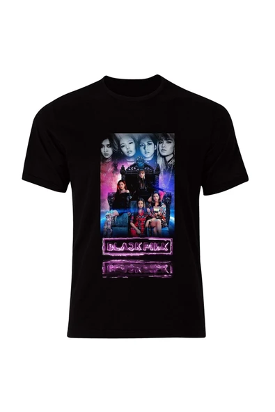 fame-stoned  Blackpink ( K-pop , Black Pink ) Özel Tasarım Unisex %100 Pamuk Siyah T-shirt ürün görseli