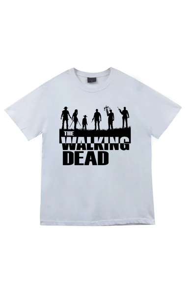 fame-stoned  Unisex Beyaz The Walking Death Baskılı T-shirt ürün görseli