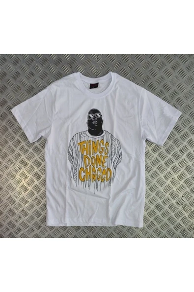 fame-stoned  Unisex Beyaz Bıggıe Baskılı T-shirt ürün görseli