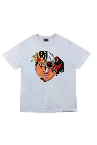 fame-stoned  Xxxtentacion Baskılı Unisex %100 Pamuk Beyaz T-shirt ürün görseli