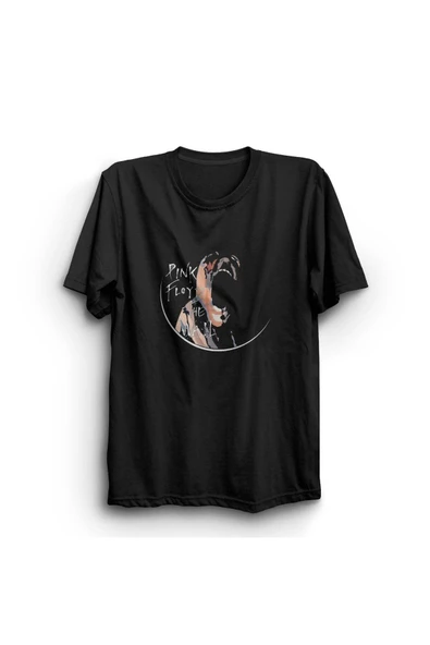 fame-stoned  Pink Floyd Baskılı Unisex %100 Pamuk Siyah T-shirt ürün görseli