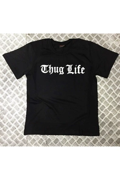 fame-stoned Unisex Siyah Tupac Thug Lıfe Baskılı T-shirt ürün görseli