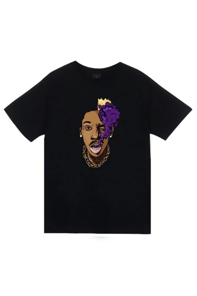 fame-stoned  Xxxtentacion Baskılı Unisex %100 Pamuk Siyah T-shirt
