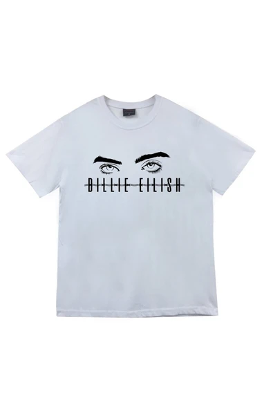 fame-stoned  Billie Eilish Baskılı Unisex %100 Pamuk Sarı T-shirt ürün görseli