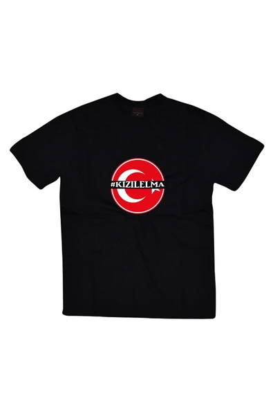 fame-stoned  Unisex Siyah Kızılelma Baskılı T-shirt ürün görseli