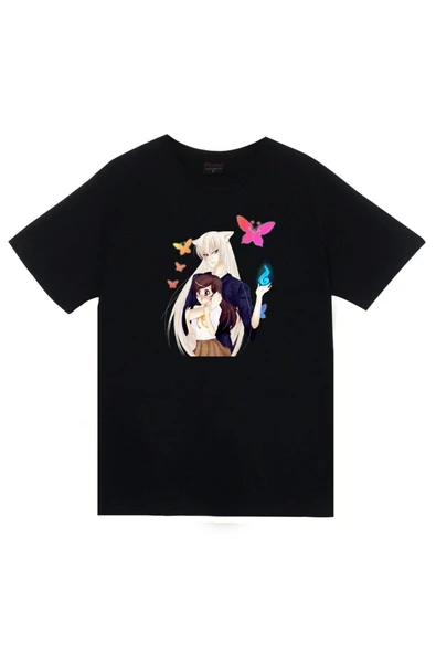 fame-stoned  Kamisama Baskılı Unisex %100 Pamuk Siyah T-shirt