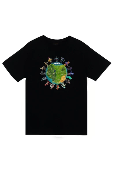 fame-stoned  Unisex Siyah Baskılı T-Shirt - 1