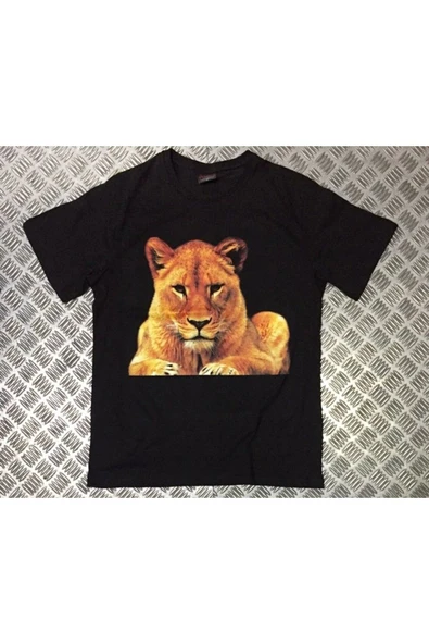 fame-stoned  Unisex Siyah Kaplan Baskılı T-shirt