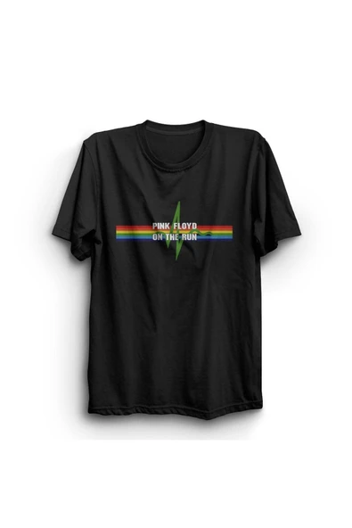 fame-stoned  Pink Floyd Baskılı Unisex %100 Pamuk Siyah T-shirt ürün görseli