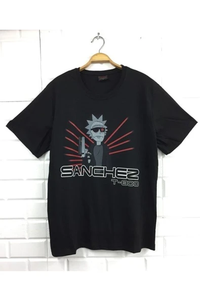 fame-stoned  Rick And Morty Baskılı Unisex %100 Pamuk Siyah T-shirt ürün görseli