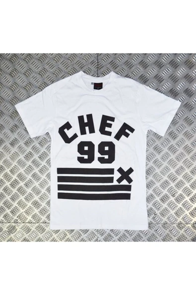 fame-stoned Unisex Beyaz Chef Baskılı T-shirt ürün görseli