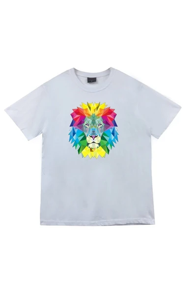 fame-stoned  Aslan Baskılı Unisex %100 Pamuk Siyah T-shirt - 3