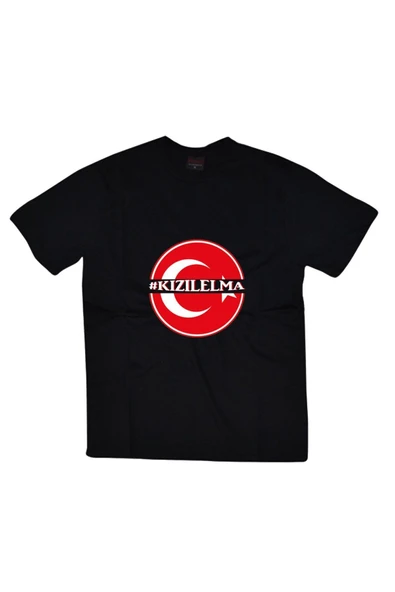 fame-stoned  Unisex Siyah Kızıl Elma Baskılı T-shirt ürün görseli