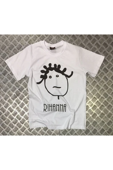 fame-stoned  Unisex Beyaz Rıhanna Baskılı T-shirt ürün görseli