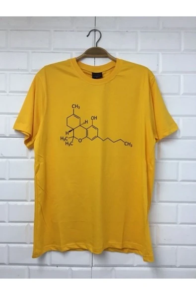 fame-stoned  Unisex Sarı Mutluluk Molekülü Baskılı Tshirt ürün görseli