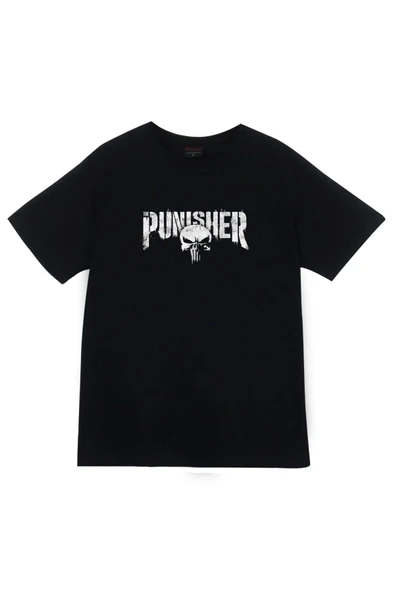 fame-stoned  Punisher, Kuru Kafa Baskılı Unisex %100 Pamuk Siyah T-shirt ürün görseli