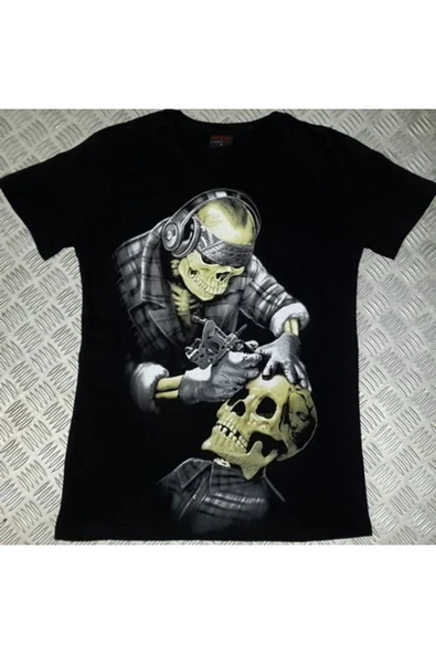 fame-stoned  Kuru Kafa Baskılı Unisex %100 Pamuk Siyah T-shirt ürün görseli