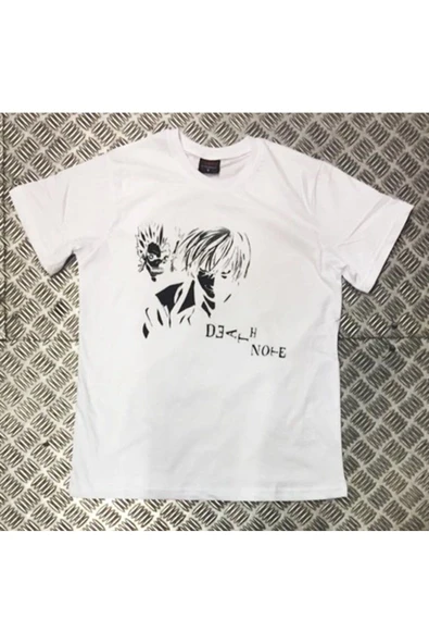 fame-stoned  Unisex Beyaz Death Note Baskılı T-shirt ürün görseli