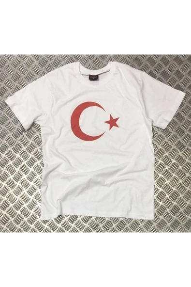 fame-stoned  Unisex Beyaz Ay Yıldız Baskılı T-shirt ürün görseli