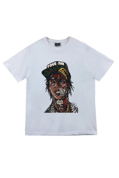 fame-stoned  Unisex Wiz Khalifa Baskılı T-shirt - 1