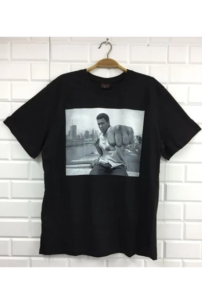 fame-stoned  Unisex Siyah Muhammed Ali Baskılı Tshirt ürün görseli