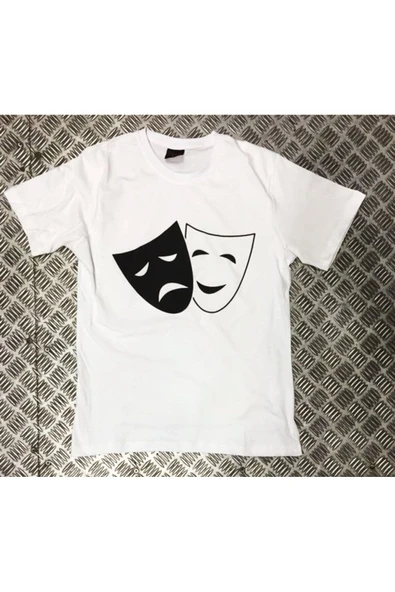 fame-stoned  Tiyatro Baskılı Unisex %100 Pamuk Beyaz T-shirt ürün görseli