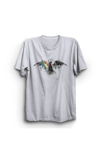fame-stoned  Pink Floyd Baskılı Unisex %100 Pamuk Beyaz T-shirt