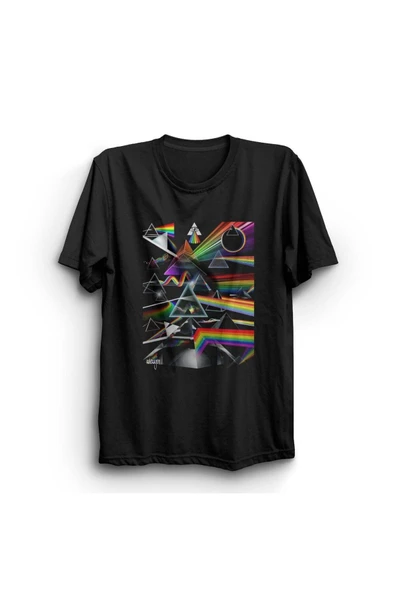 fame-stoned  Pink Floyd Baskılı Unisex %100 Pamuk Siyah T-shirt ürün görseli