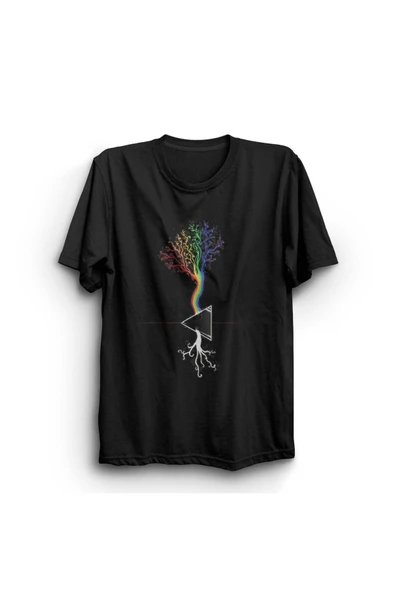 fame-stoned  Pink Floyd Baskılı Unisex %100 Pamuk Siyah T-shirt ürün görseli