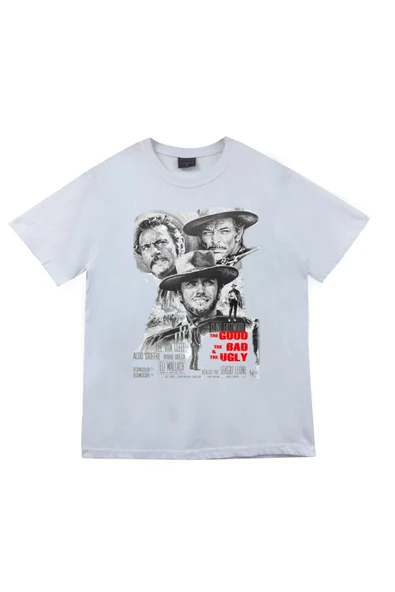 fame-stoned  Unisex Beyaz İyi Kötü Çirkin Baskılı T-shirt