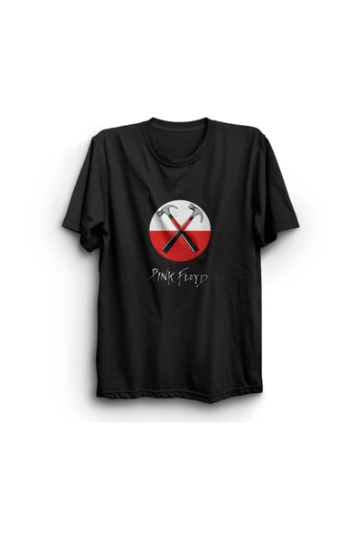 fame-stoned  Pink Floyd Baskılı Unisex %100 Pamuk Siyah T-shirt