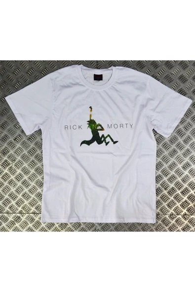 fame-stoned  Rick And Morty Baskılı Unisex %100 Pamuk Beyaz T-shirt