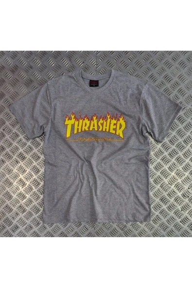 fame-stoned  Thrasher Baskılı T-shirt