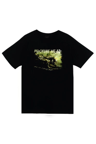 fame-stoned Machine Head Unisex %100 Pamuk Siyah T-shirt ürün görseli