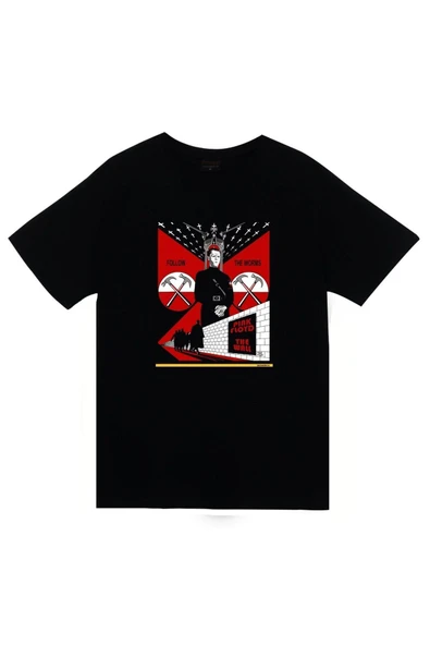 fame-stoned Pink Floyd Baskılı Unisex %100 Pamuk Siyah T-shirt ürün görseli