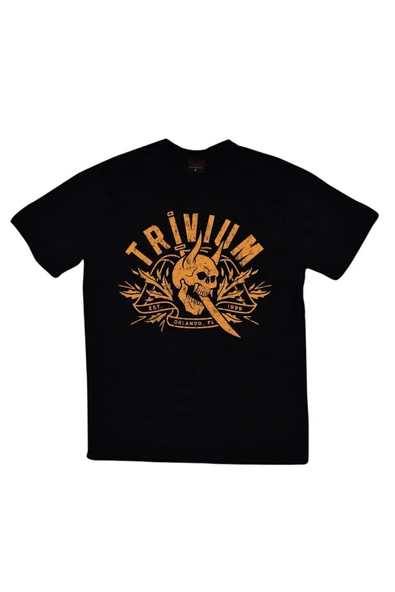 fame-stoned  Trivium Baskılı T-shirt