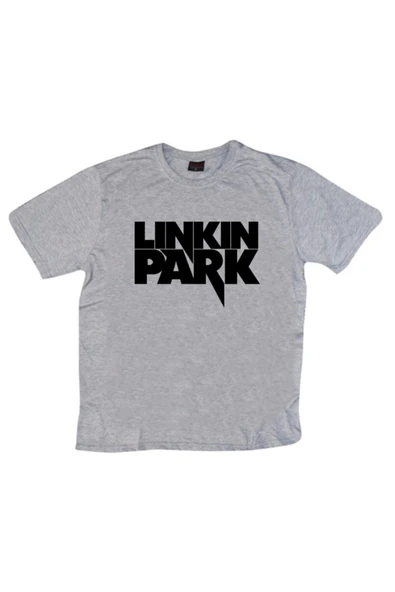 fame-stoned  Linkin Park Baskılı Unisex %100 Pamuk Gri T-shirt ürün görseli