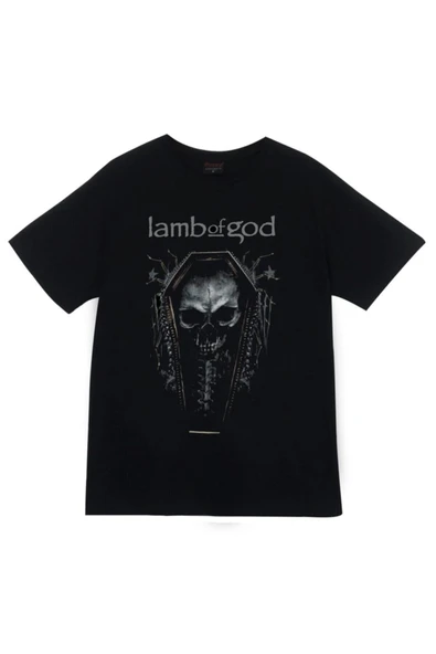 fame-stoned Lamb Of God Baskılı Unisex %100 Pamuk Siyah T-shirt ürün görseli