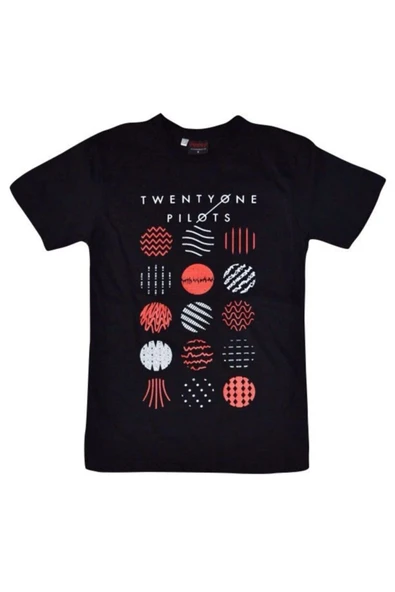 fame-stoned  Twenty One Pilots Baskılı Unisex %100 Pamuk Siyah T-shirt ürün görseli