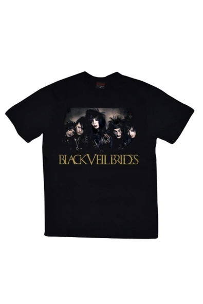 fame-stoned  Unisex Siyah Black Veil Brides Baskılı T-shirt ürün görseli 1