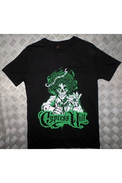 fame-stoned  Cypress Hill Baskılı Unisex %100 Pamuk Siyah T-shirt ürün görseli