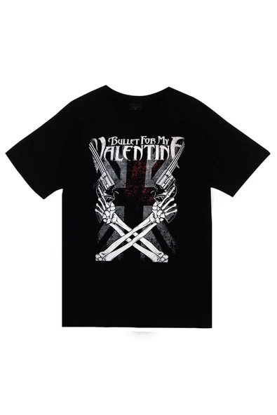 fame-stoned  Bullet For My Valentine Baskılı Unisex %100 Pamuk Siyah T-shirt